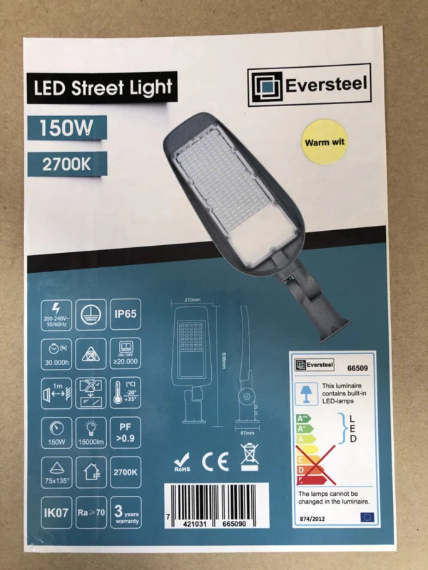 Eversteel - LED Straatverlichting - 150W - warm wit