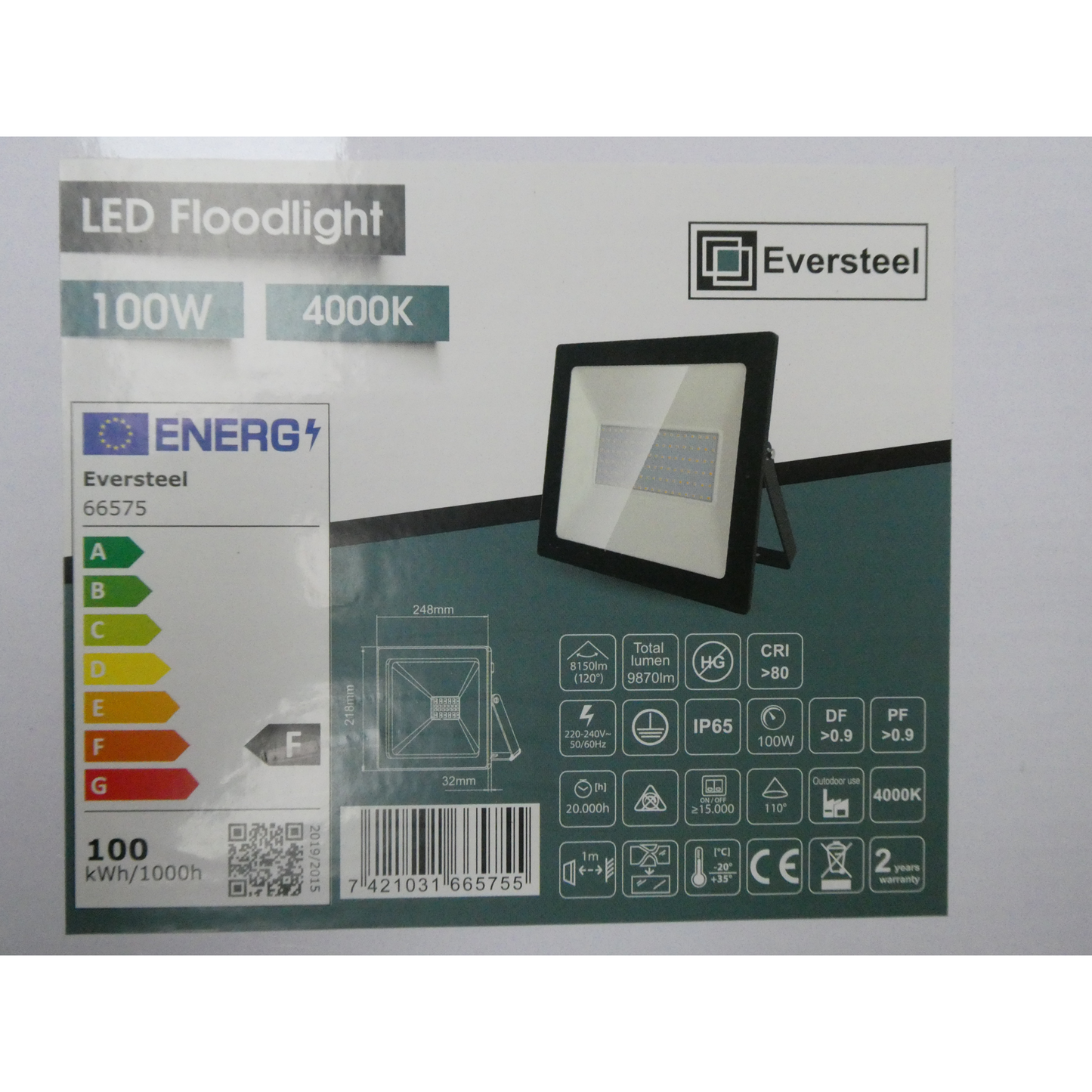 Eversteel - Led Werklamp - Verstraler - 70W - 4000K