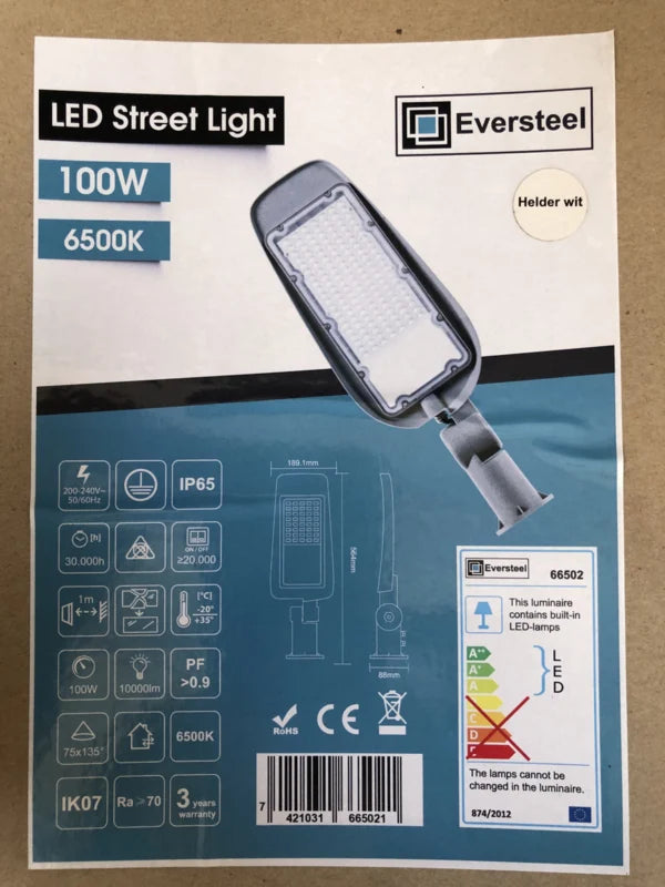 Eversteel - LED Straatverlichting - 100W - helder wit